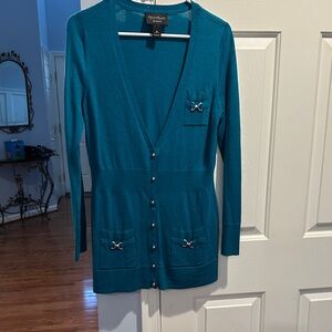 White House Black Market Teal Cardigan